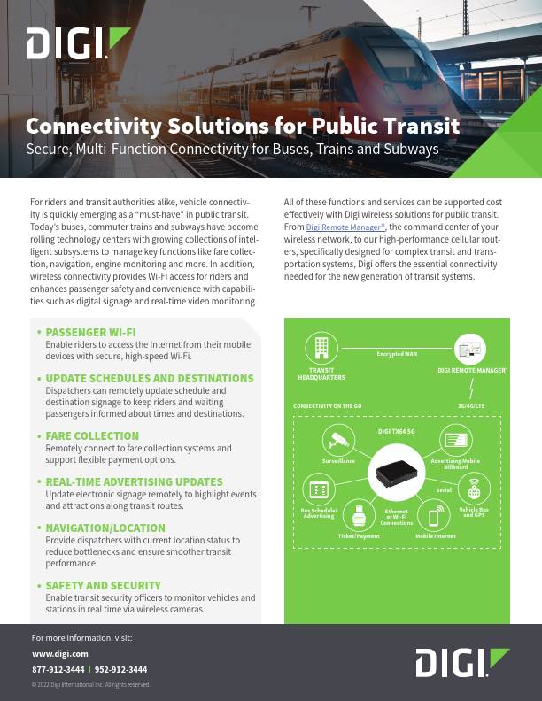 Connectivity Solutions for Public Transit cover page