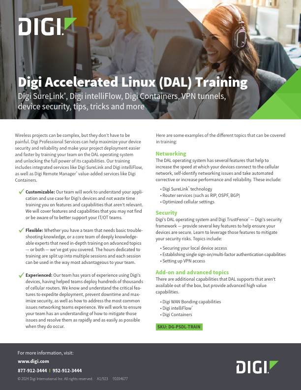 Digi Accelerated Linux (DAL) Training cover page
