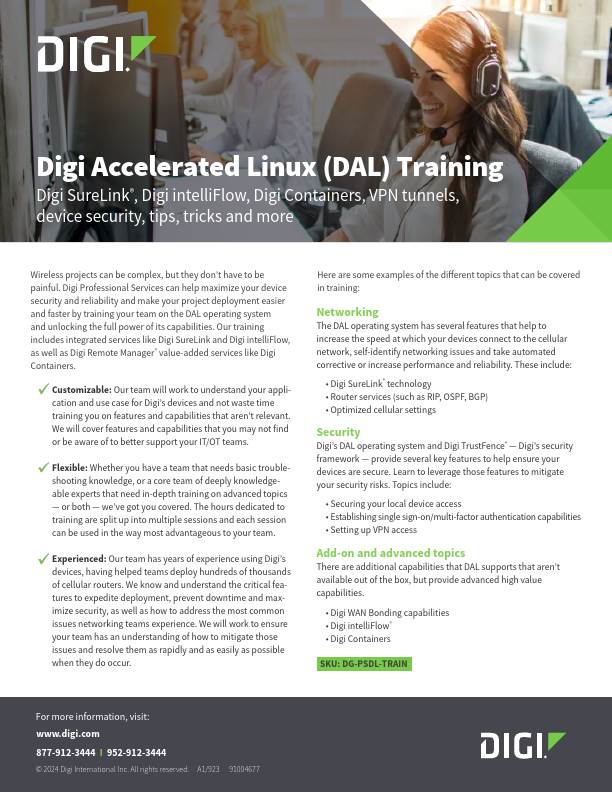 Carátula de la formación en Digi Accelerated Linux (DAL)