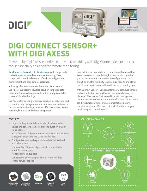 Digi Connect Sensor+ Axess cover page