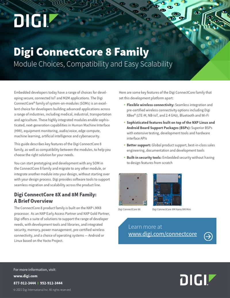 Digi ConnectCore 8 个家庭