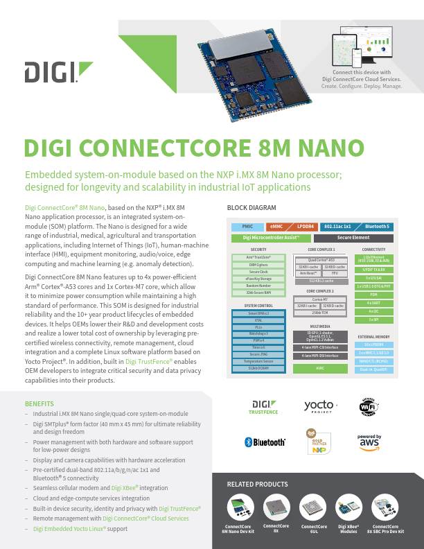 I.MX 8M Nano SOM | Digi ConnectCore 8M Nano SOM | Digi International