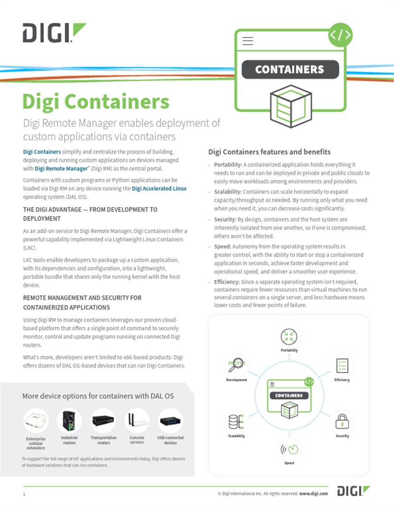 Digi Containers Fiche technique