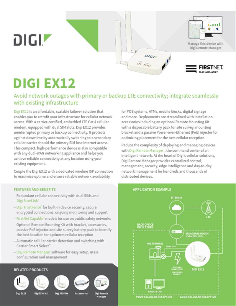 Digi EX12 Datenblatt