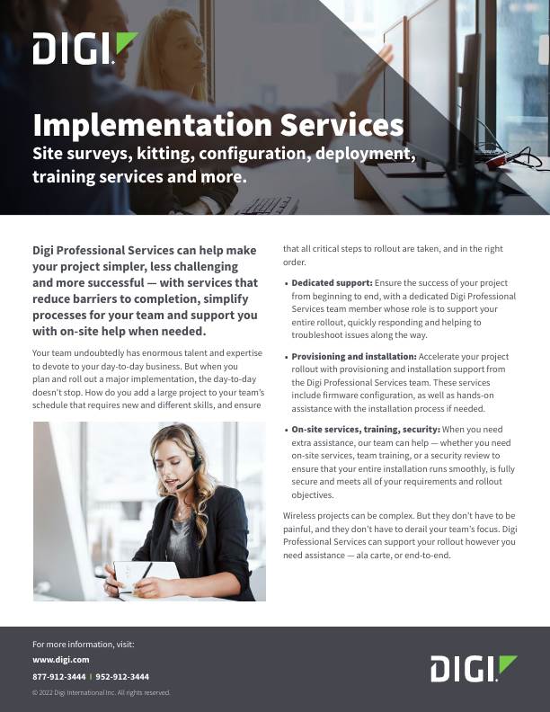 Implementation Services cover page