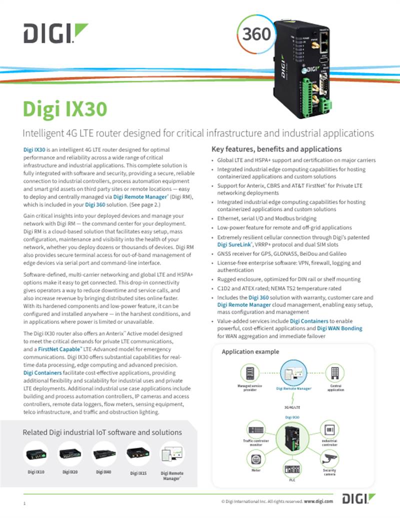 Digi IX30 数据表