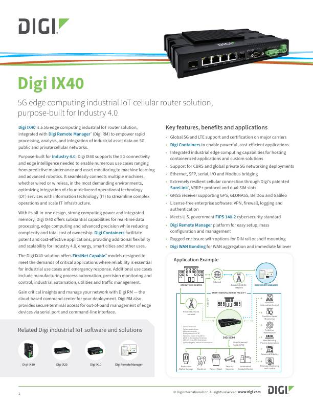 Digi IX40 Datenblatt
