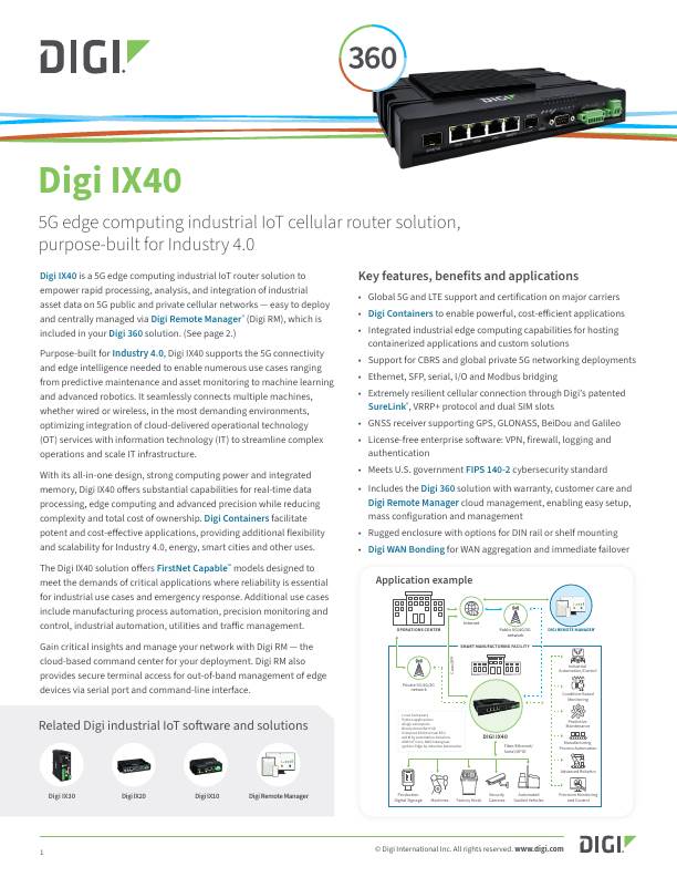 Digi IX40 数据表