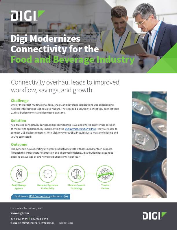 Digi公司使食品和饮料行业现代化