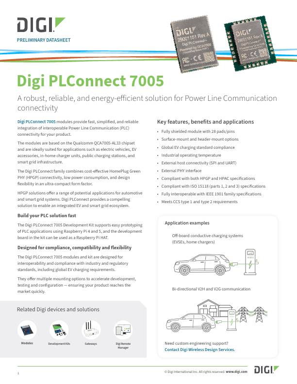 Digi PLConnect 7005 Datasheet portada