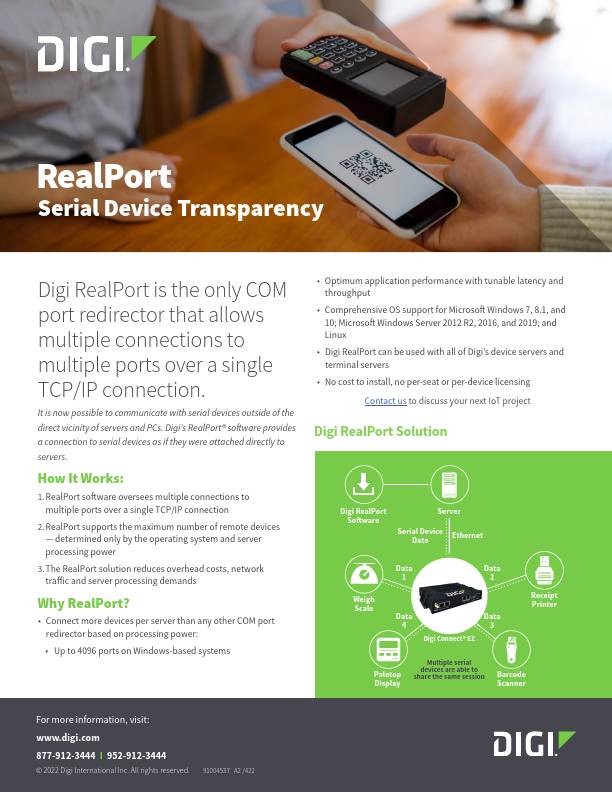 RS-232 RJ-45 Serial-to-Ethernet | Digi PortServer TS | Digi