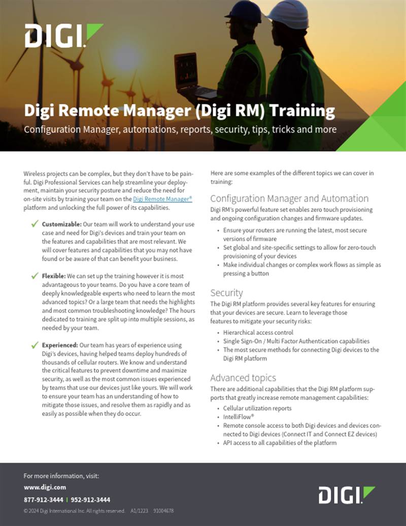 Digi Remote Manager (Digi RM) Formación