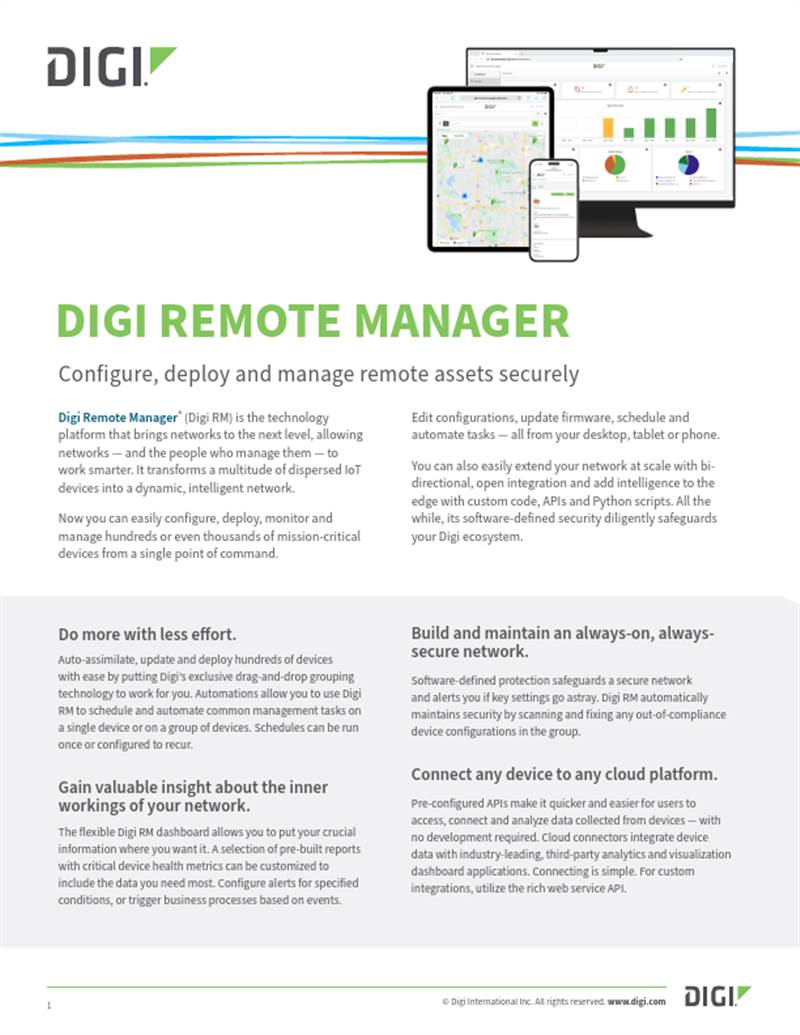Digi Remote Manager 数据表