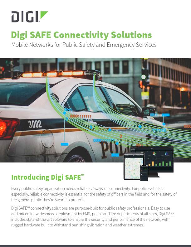 Page de couverture des solutions de connectivité Digi SAFE