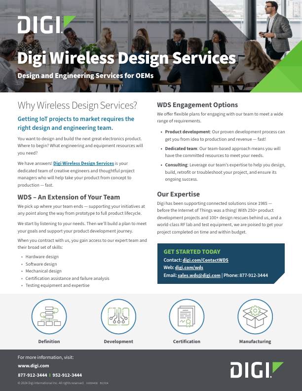 Digi Wireless Design Services Deckblatt