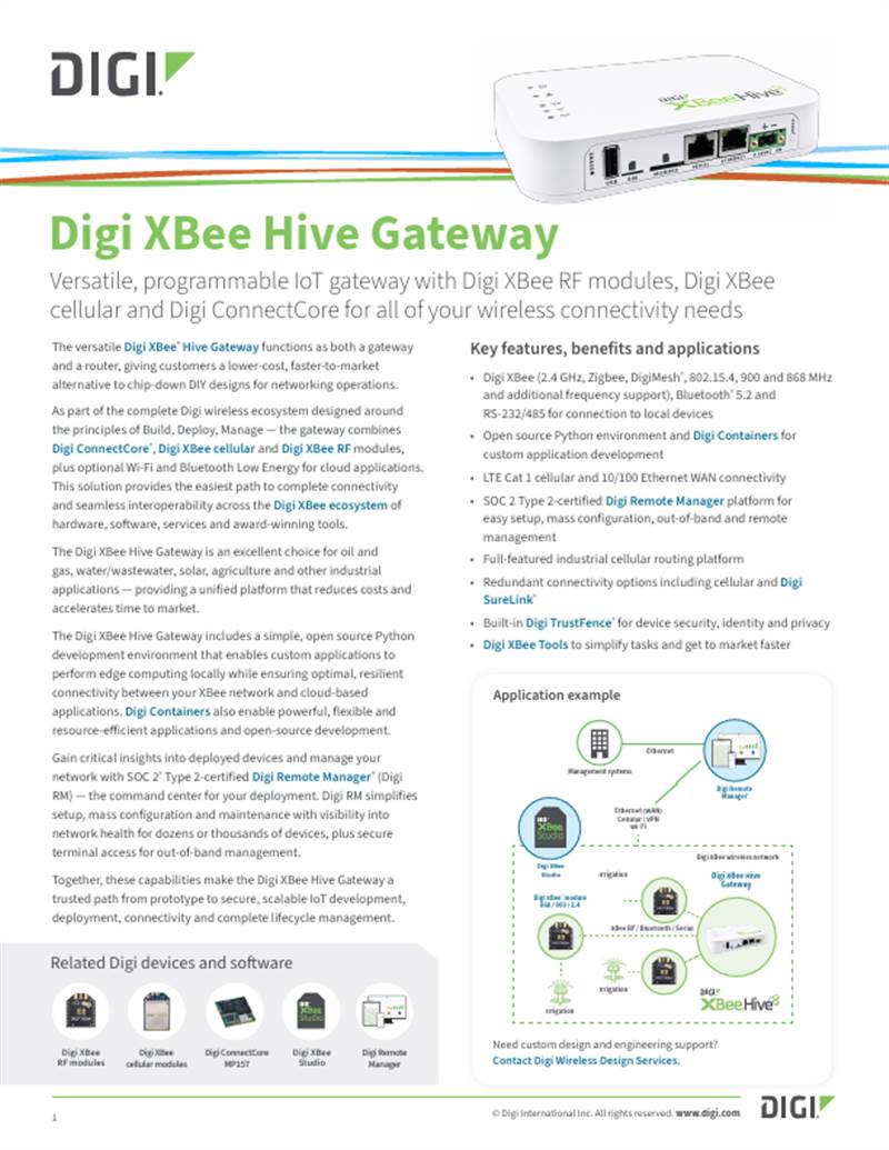 Digi XBee Gateway Datenblatt