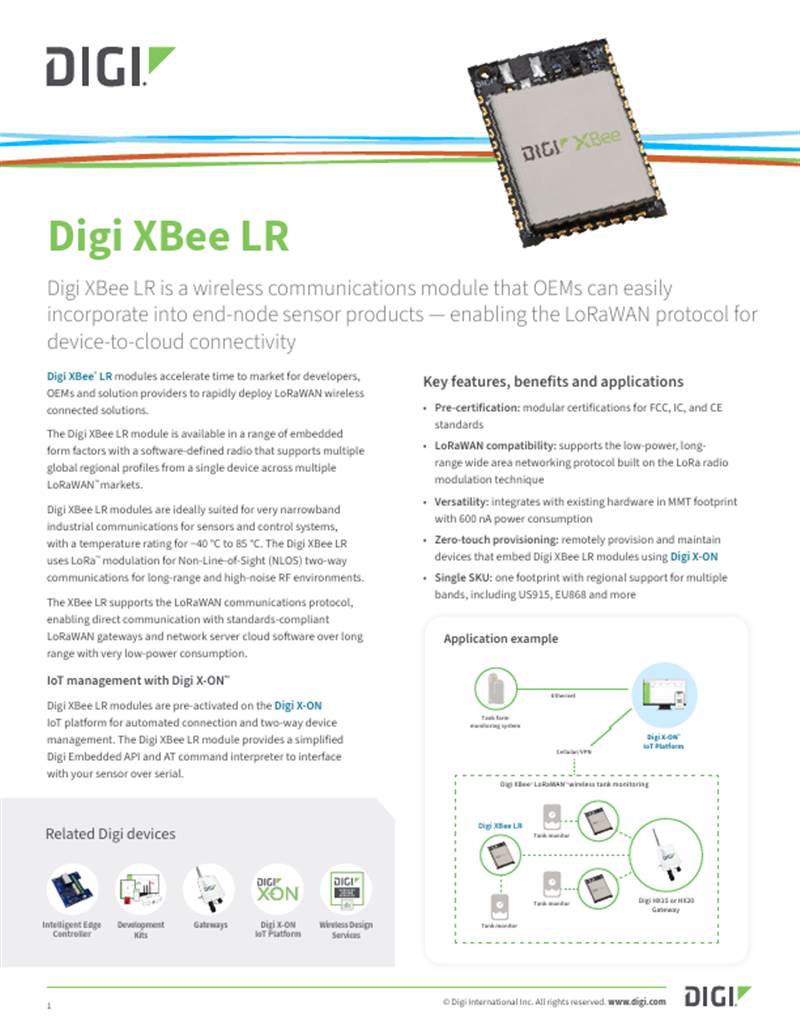 Digi XBee LR-Datenblatt