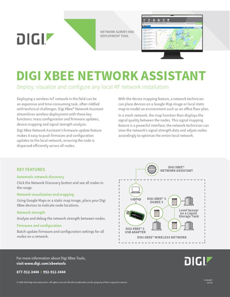 Digi XBee 网络助理数据表