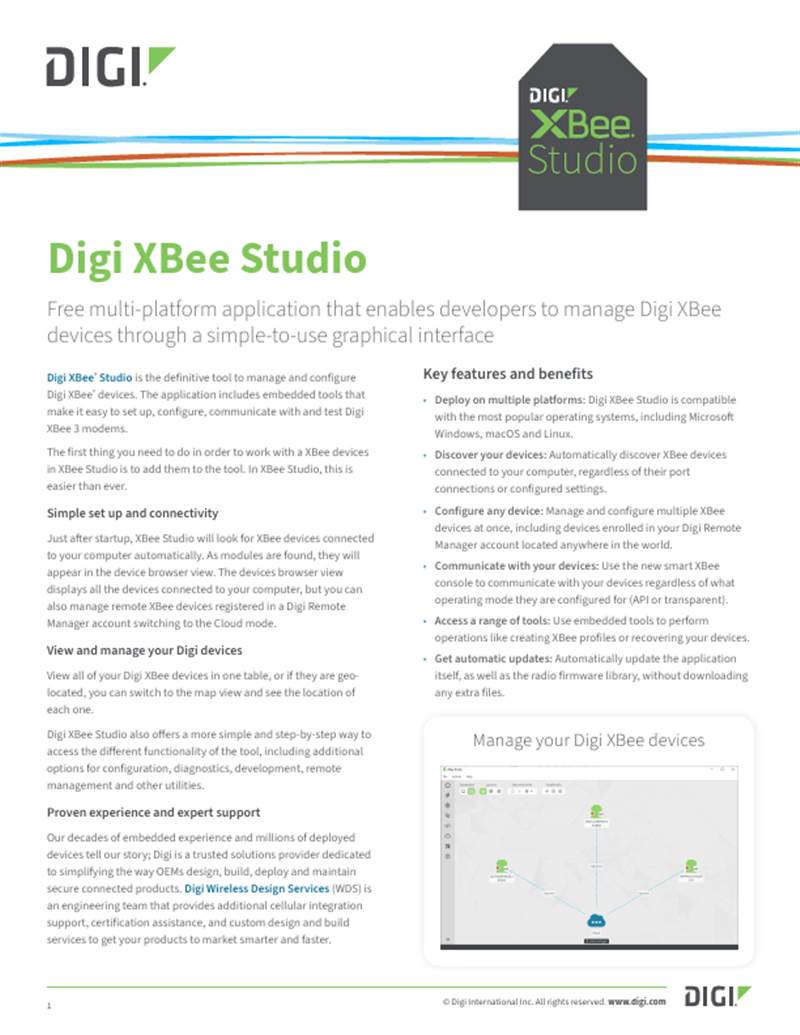 Digi XBee Ficha técnica del estudio