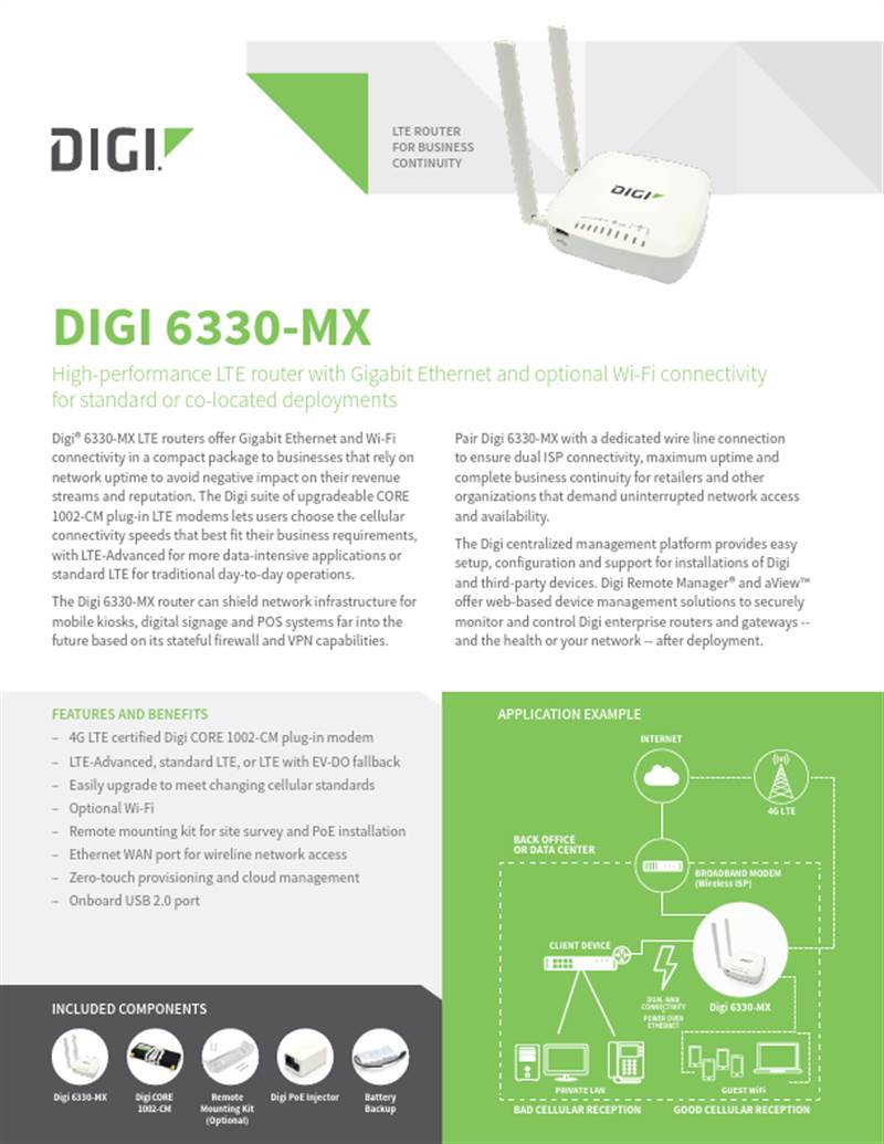 Fiche technique Digi 6330-MX