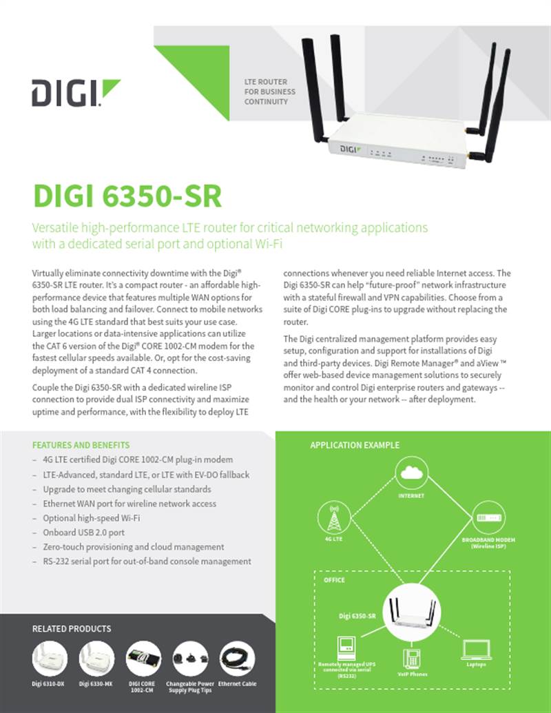 Fiche technique Digi 6350-SR