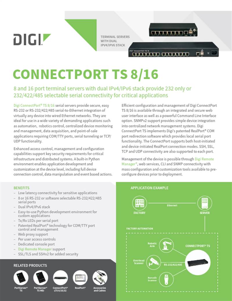 Fiche technique ConnectPort TS 8/16