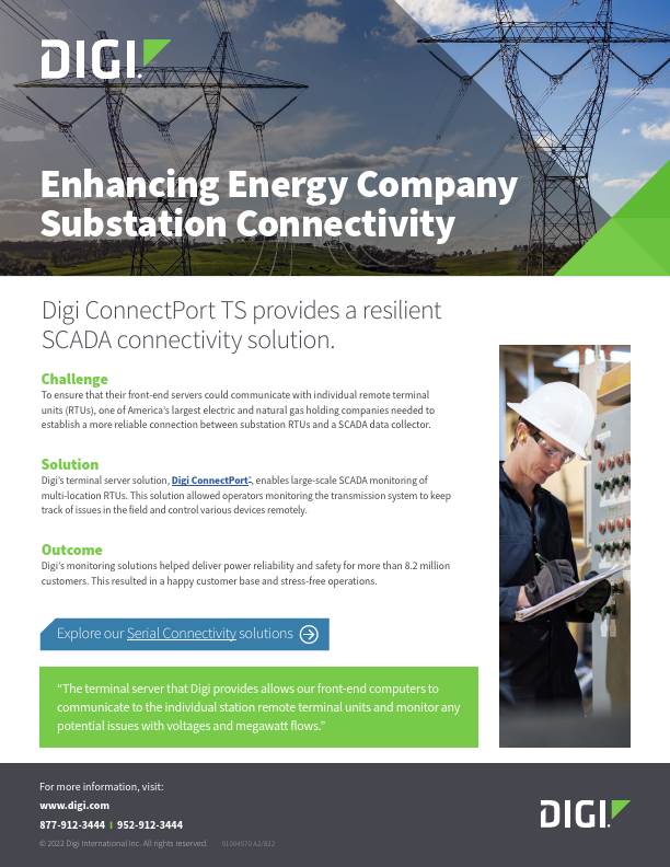 Améliorer la connectivité des sous-stations des compagnies d'énergie page de couverture