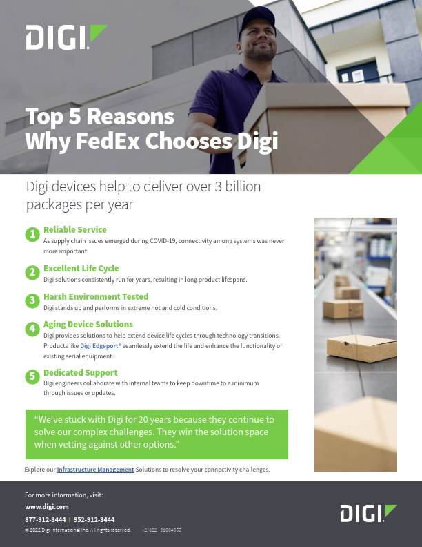 Top 5 Gründe, warum FedEx sich für Digi entscheidet