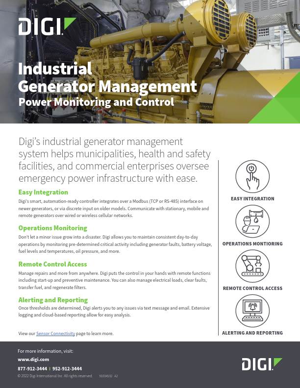 Industrial Generator Management cover page