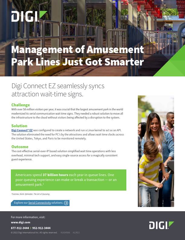Management of Amusement Park Lines Just Got Smarter cover page
