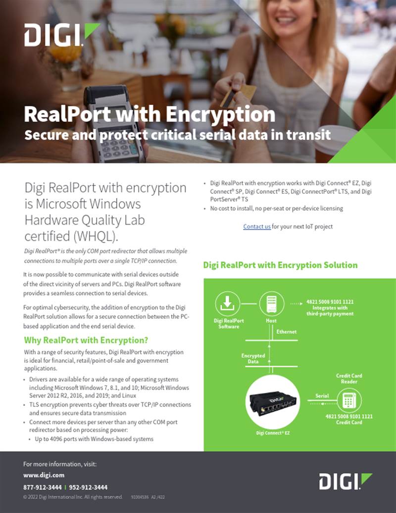 Digi RealPort with Encryption