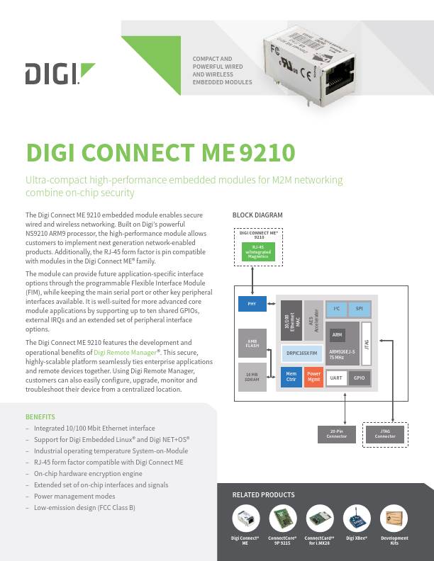 Fiche technique Digi Connect ME 9210