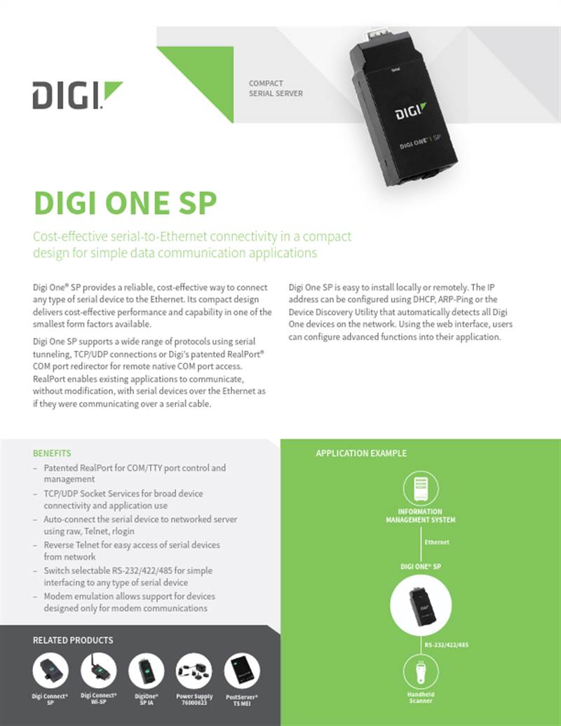 Ficha técnica de Digi One SP