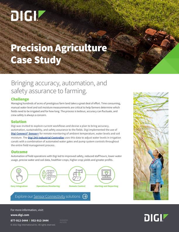 Page de couverture de l'étude de cas sur l'agriculture de précision