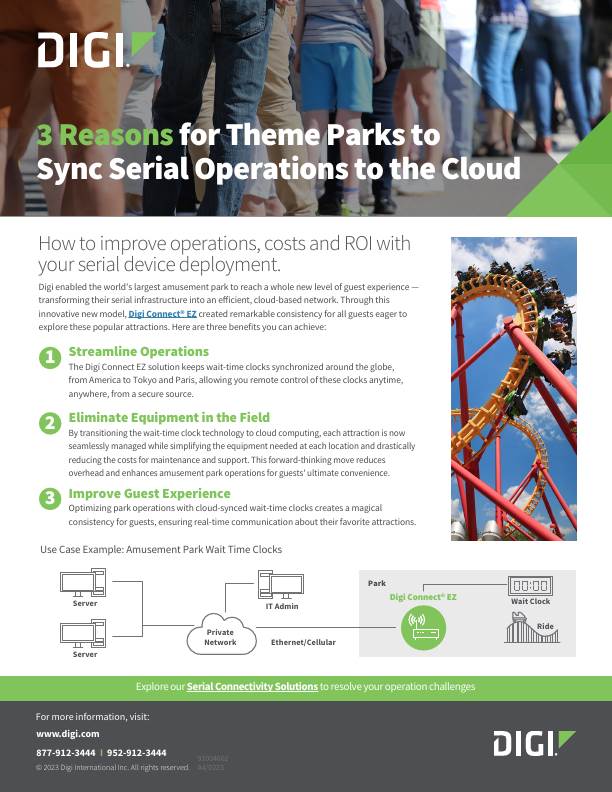 3 Reasons for Theme Parks to Sync Serial Operations to the Cloud Solution Brief