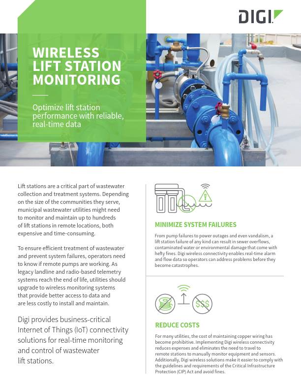 Wireless Lift Station Monitoring cover page